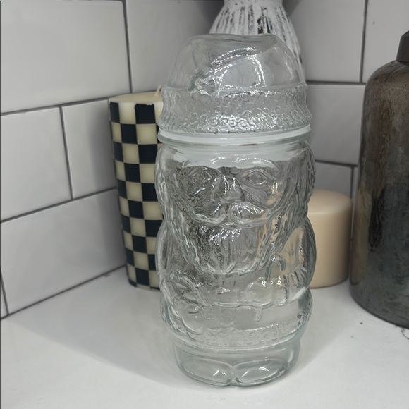 Vintage Glass Santa Claus Jar - Picture 1 of 5